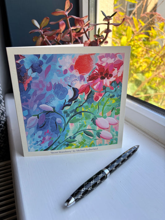 Secret Strawberry - blank greetings card