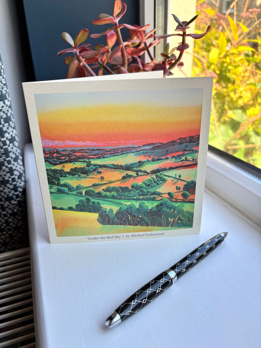 Under the Red Sky 1 - blank greetings card