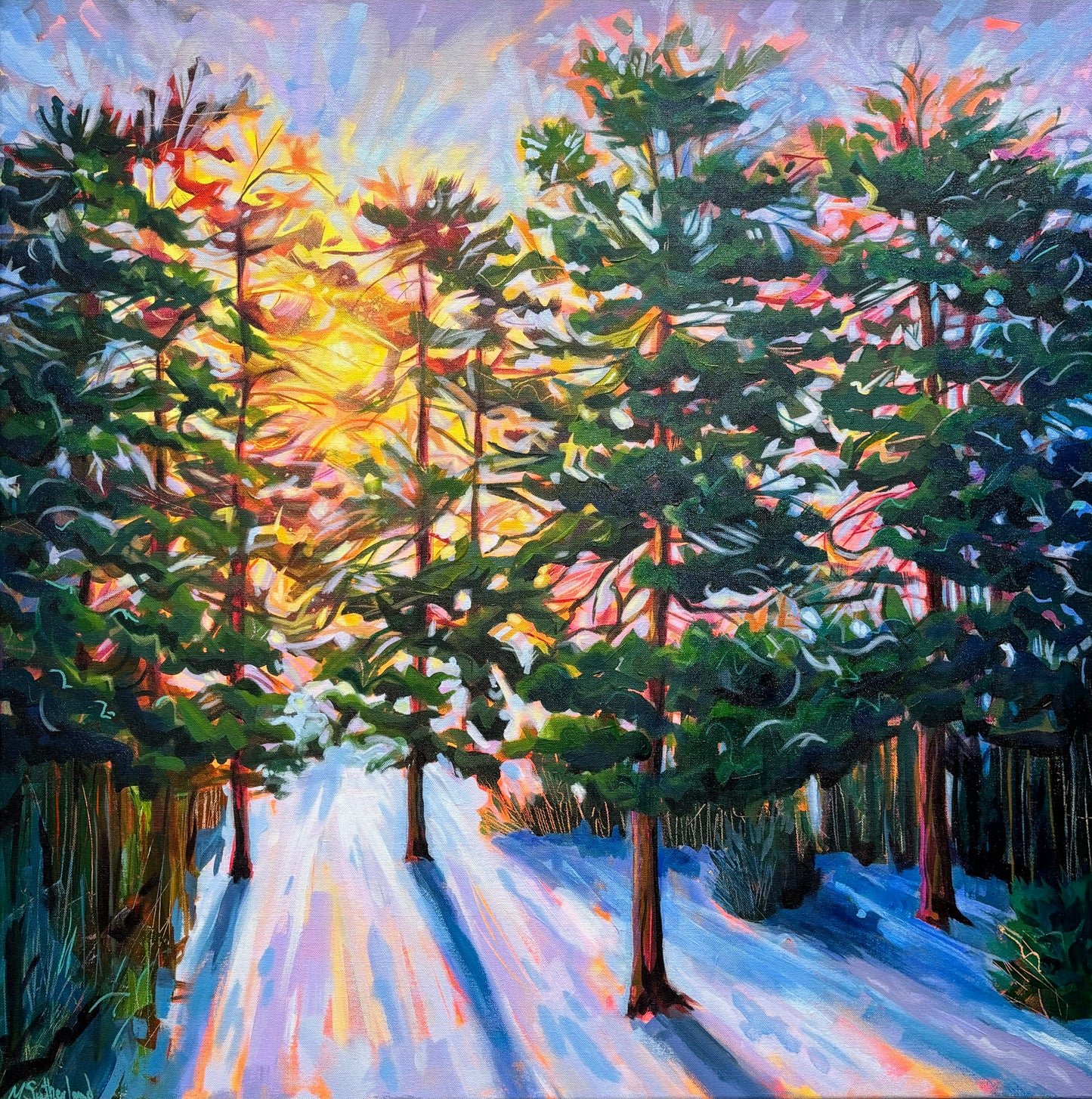 Corsham Winter Woods - original painting