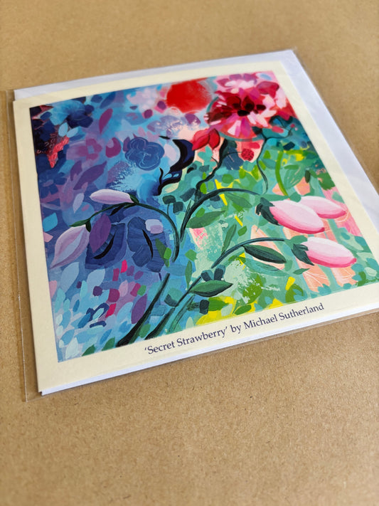 Secret Strawberry - blank greetings card