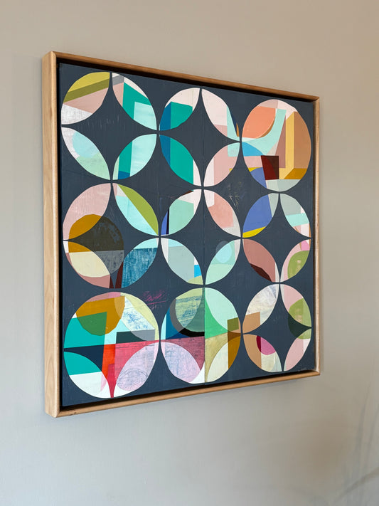 ‘Teal, Pink, Mustard’ - original painting