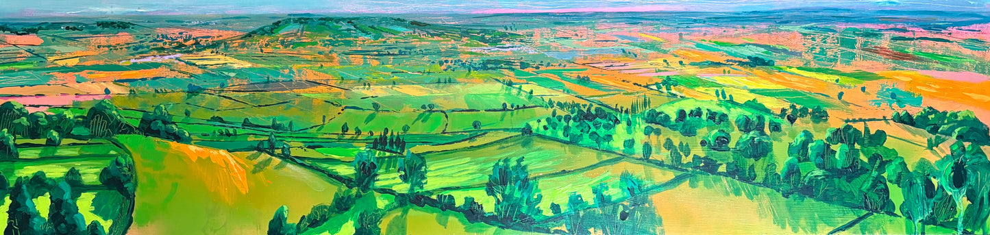 Golden Hour from Glastonbury Tor 2 - Original painting