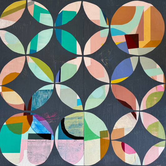 ‘Teal, Pink, Mustard’ - original painting