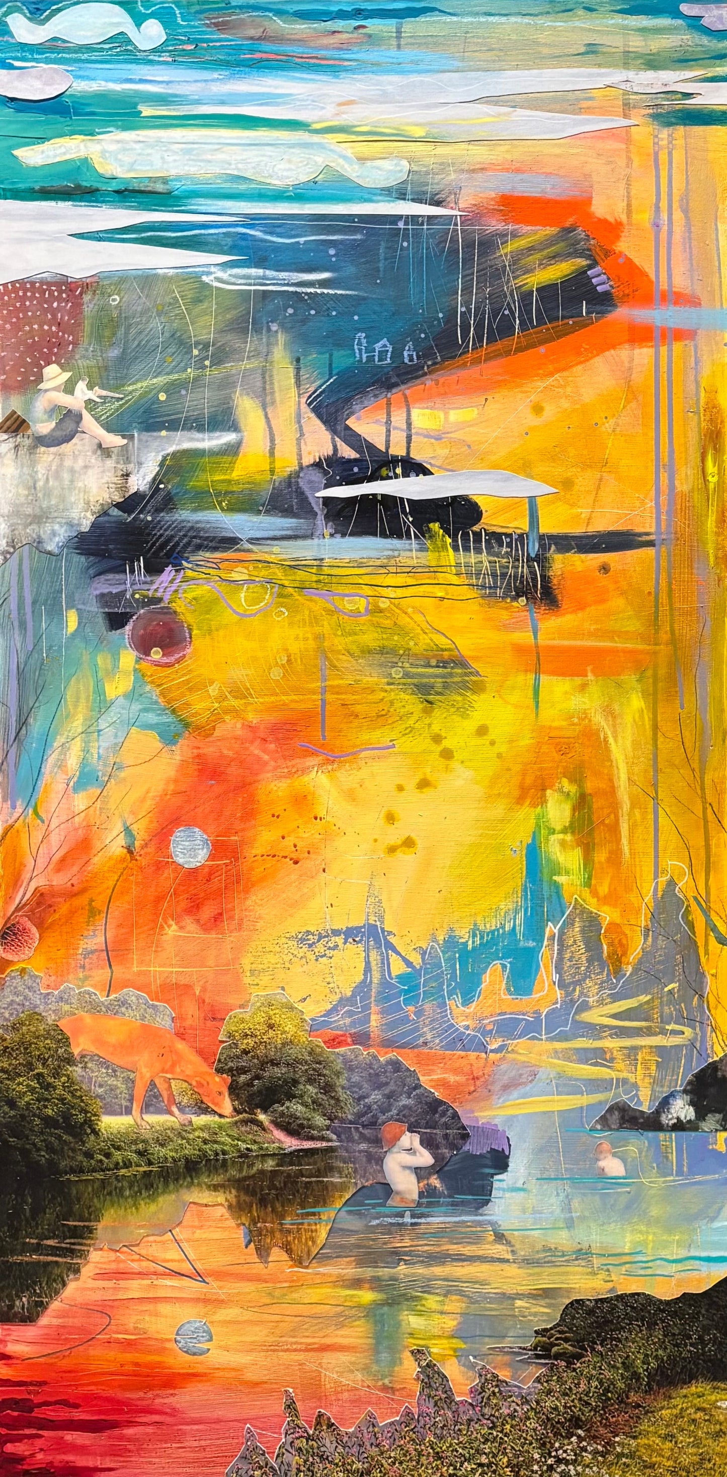 Clouds of Hope, Pools of Despair - original diptych