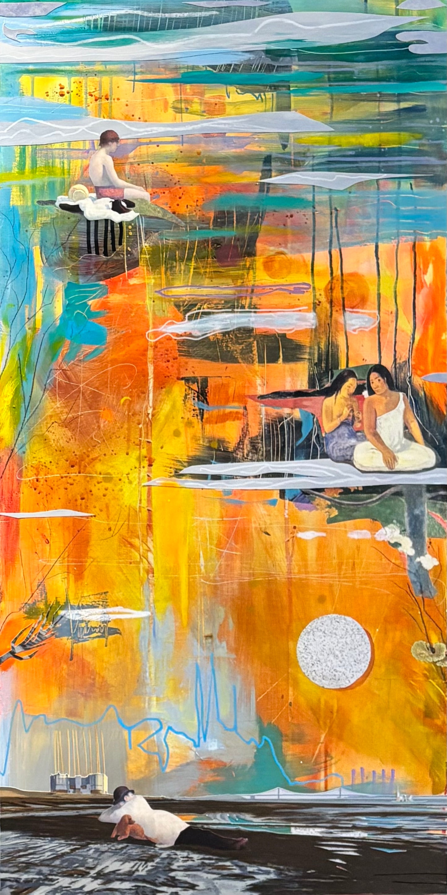 Clouds of Hope, Pools of Despair - original diptych