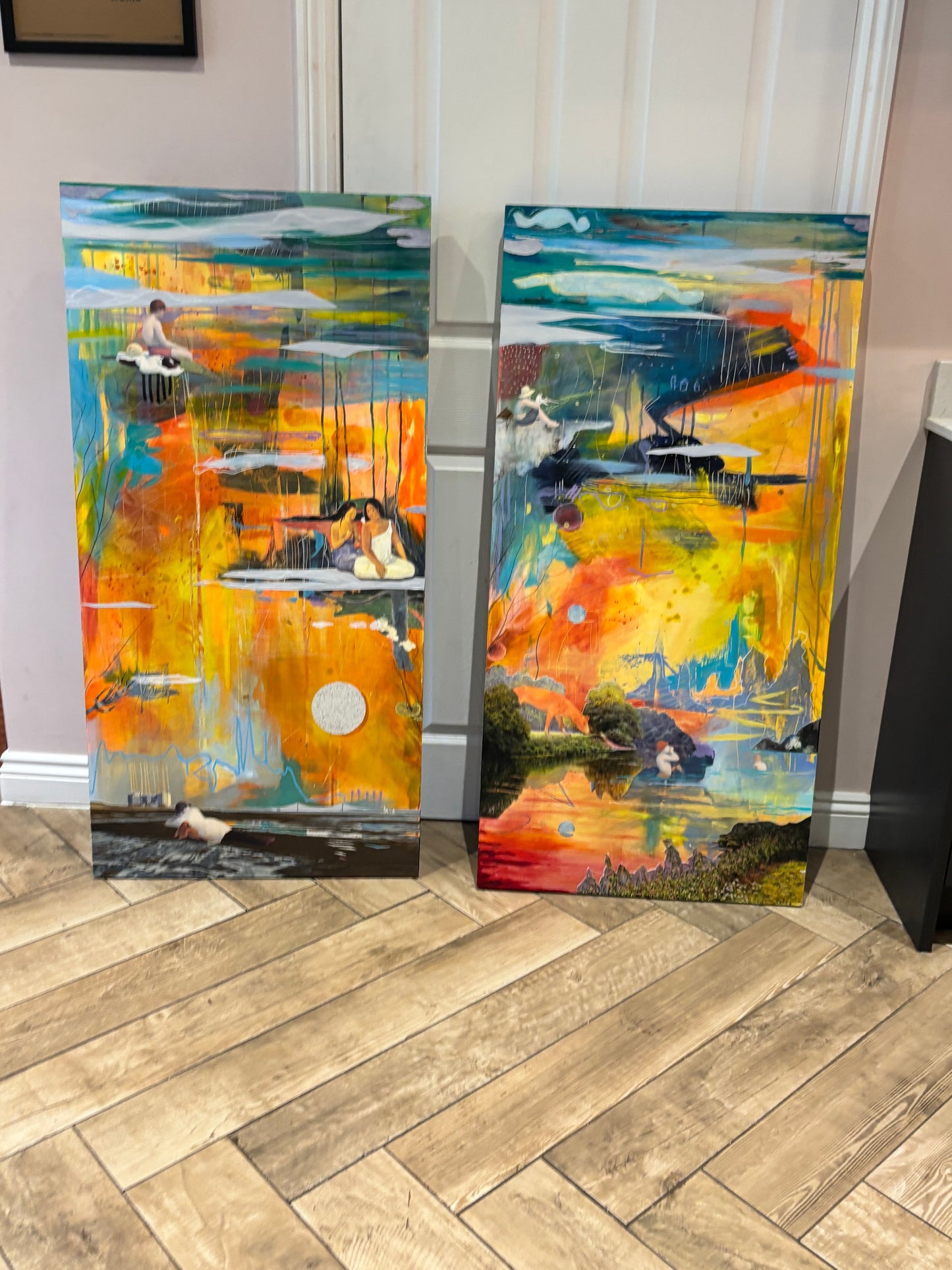 Clouds of Hope, Pools of Despair - original diptych