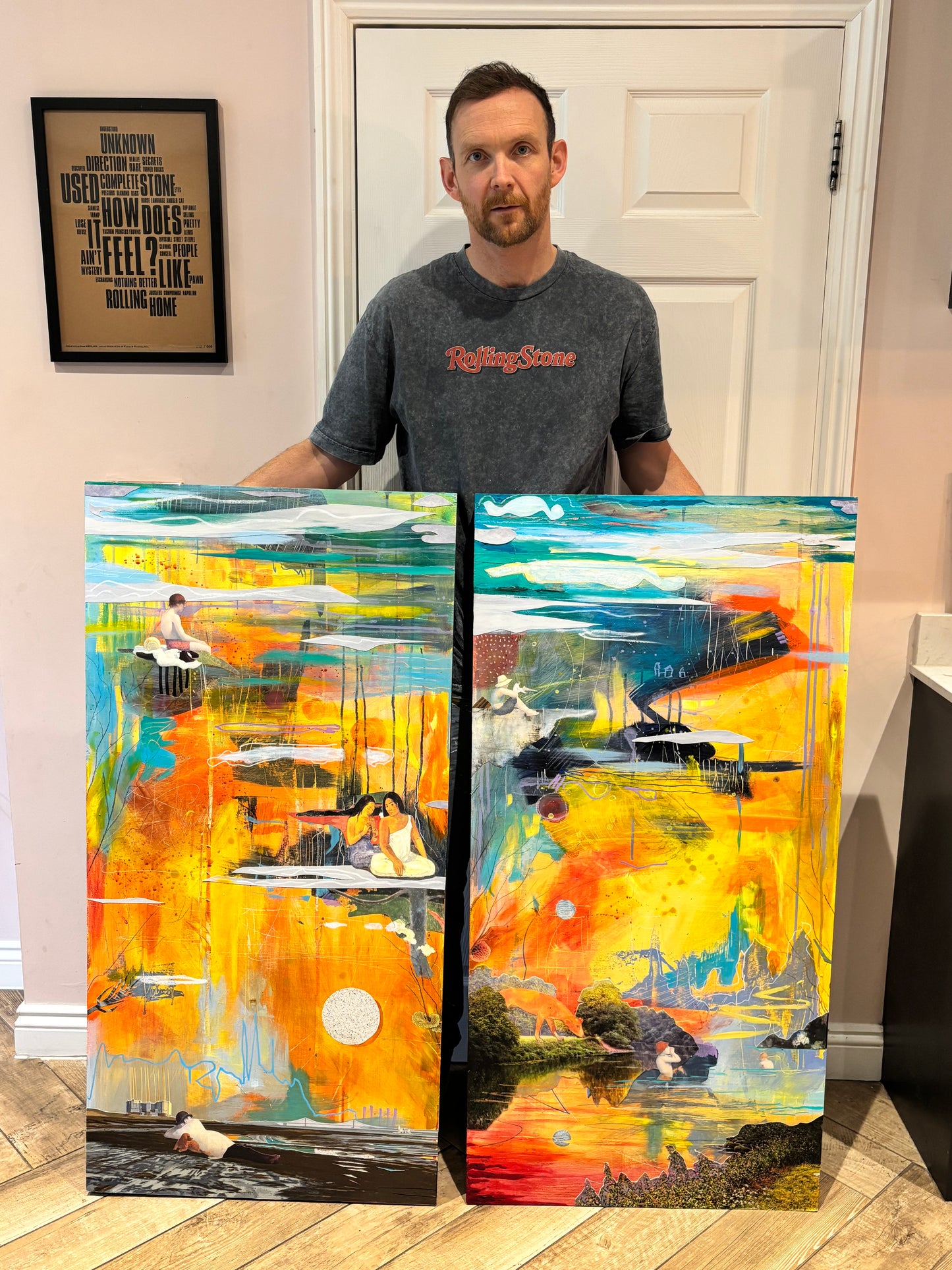 Clouds of Hope, Pools of Despair - original diptych