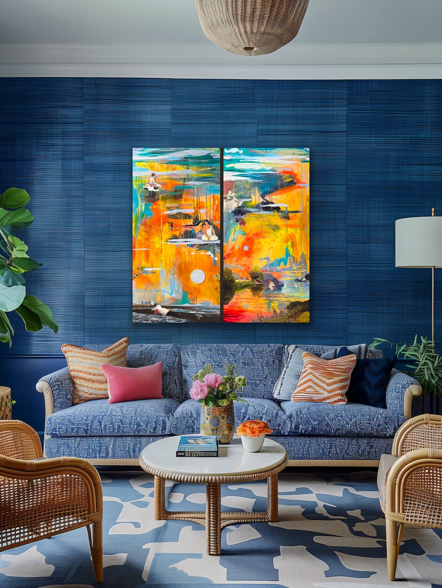 Clouds of Hope, Pools of Despair - original diptych