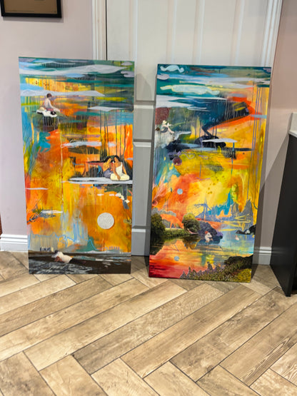 Clouds of Hope, Pools of Despair - original diptych